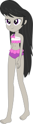 Size: 1280x4683 | Tagged: safe, artist:marcorulezzz, imported from derpibooru, octavia melody, equestria girls, equestria girls series, forgotten friendship, barefoot, belly button, bikini, clothes, feet, simple background, solo, swimsuit, transparent background, vector