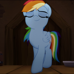 Size: 808x808 | Tagged: safe, edit, edited screencap, imported from derpibooru, screencap, rainbow dash, pegasus, pony, my little pony: the movie, cropped, eyes closed, female, mare, proud, time to be awesome