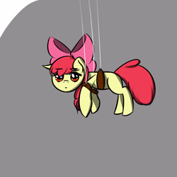 Size: 3000x3000 | Tagged: safe, artist:notten1, imported from derpibooru, apple bloom, earth pony, pony, female, filly, high res, puppet strings, solo, suspended