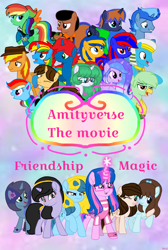 Size: 1080x1609 | Tagged: safe, artist:徐詩珮, imported from ponybooru, oc, oc:hsu amity, alicorn, earth pony, pegasus, pony, unicorn, digital art, fake, faker than a three dollar bill, poster, vector