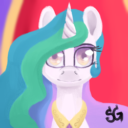 Size: 1000x1000 | Tagged: safe, artist:sunlightgryphon, imported from derpibooru, princess celestia, dead eyes