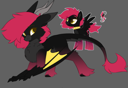 Size: 3641x2516 | Tagged: safe, artist:beardie, imported from derpibooru, oc, oc only, oc:rubellite rhapsody, dragon, claws, female, high res, horns, species swap, wings