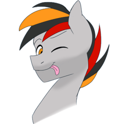 Size: 366x366 | Tagged: artist needed, source needed, safe, imported from derpibooru, oc, oc only, oc:primaryforce, pegasus, bust, one eye closed, portrait, simple background, solo, tongue out, transparent background