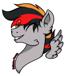 Size: 927x1076 | Tagged: artist needed, source needed, safe, imported from derpibooru, oc, oc only, oc:primaryforce, pegasus, pony, bust, eye clipping through hair, one eye closed, portrait, simple background, solo, transparent background