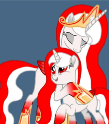 Size: 704x804 | Tagged: safe, artist:mlp_princess_indonisty, imported from derpibooru, oc, oc:indonisty, alicorn, pony, base used, eyes closed, female, horn, hugging a pony, indonesia, jewelry, mare, nation ponies, ponified, princess indonisty, regalia, self paradox, self ponidox, smiling, wings