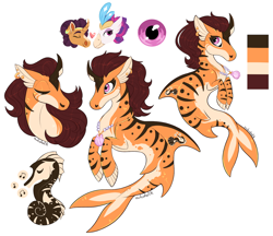 Size: 1500x1296 | Tagged: safe, artist:owlcoholik, imported from derpibooru, queen novo, saffron masala, oc, seapony (g4), my little pony: the movie, female, interspecies offspring, jewelry, magical lesbian spawn, necklace, offspring, parent:queen novo, parent:saffron masala, pearl necklace, simple background, white background