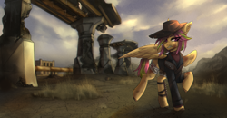 Size: 2500x1300 | Tagged: safe, artist:serodart, imported from derpibooru, oc, oc:mollydv, pegasus, pony, fallout equestria, clothes, fallout, fallout: new vegas, solo