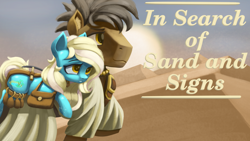 Size: 1920x1080 | Tagged: safe, artist:ahobobo, imported from derpibooru, oc, oc only, oc:sandstone shine, oc:sapphire oasis, crystal pony, earth pony, pony, desert, duo, fanfic art, story in the source