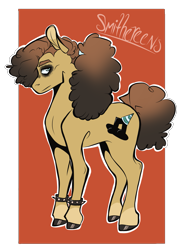 Size: 1831x2500 | Tagged: safe, artist:silagekiddz, imported from derpibooru, oc, oc only, earth pony, pony, earth pony oc, eyeliner, hoof polish, makeup, male, offspring, parent:pinkie pie, parent:sans smirk, simple background, solo, stallion, transparent background