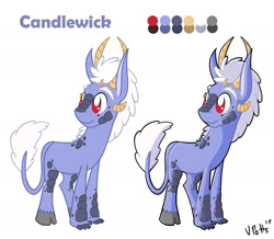 Size: 1544x1349 | Tagged: safe, artist:torusthescribe, imported from derpibooru, oc, oc only, hybrid, duo, horns, interspecies offspring, male, offspring, parent:discord, parent:twilight sparkle, parents:discolight, smiling