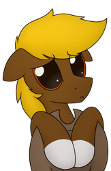 Size: 2468x3774 | Tagged: safe, artist:superderpybot, imported from ponybooru, oc, oc only, oc:acres, earth pony, pony, adorable face, big eyes, blonde, blonde mane, brown coat, cowboy hat, cute, earth pony oc, hat, male, puss in boots, simple background, solo, stallion, transparent background