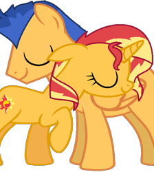 Size: 567x632 | Tagged: safe, artist:santi0095, imported from derpibooru, flash sentry, sunset shimmer, pony, unicorn, equestria girls, female, flashimmer, male, shipping, simple background, straight, transparent background