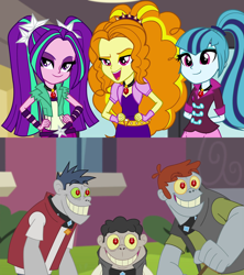 Size: 1280x1440 | Tagged: safe, artist:floralisole, edit, edited screencap, imported from derpibooru, screencap, adagio dazzle, aria blaze, fido, rover, sonata dusk, spot, diamond dog, equestria girls, player piano, rainbow rocks, diamond dudes, female, fidazzle, gem, jewelry, male, pendant, rovaria, shipping, shipping domino, siren gem, spotnata, straight, the dazzlings, vector