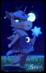 Size: 1066x1672 | Tagged: safe, artist:silentwulv, imported from derpibooru, princess luna, alicorn, horse, semi-anthro, animal crossing, clothes, dress, female, hoers, mare, solo