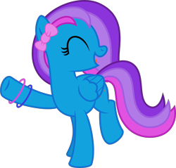 Size: 4178x4000 | Tagged: safe, artist:melisareb, imported from derpibooru, oc, oc only, oc:azure acrylic, pegasus, pony, derpibooru community collaboration, .svg available, 2022 community collab, ^^, absurd resolution, bow, bracelet, eyes closed, female, folded wings, full body, jewelry, mare, multicolored mane, multicolored tail, open mouth, open smile, show accurate, simple background, smiling, solo, standing, standing on two hooves, tail, transparent background, underhoof, vector, wings
