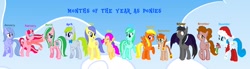 Size: 1280x355 | Tagged: safe, imported from derpibooru, alicorn, earth pony, pegasus, pony, unicorn, april, august, december, february, january, july, june, march, may, months, months of the year, november, october, september