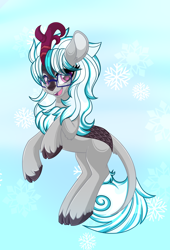 Size: 1964x2880 | Tagged: safe, artist:missbramblemele, imported from derpibooru, oc, oc only, oc:windshear, kirin, female, glasses, looking at you, rearing, smiling, solo