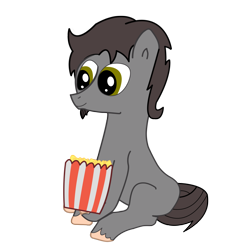 Size: 2812x2904 | Tagged: safe, artist:unreal sergey, imported from derpibooru, oc, oc only, oc:fanciful dust, earth pony, pony, derpibooru community collaboration, 2022 community collab, blank flank, food, high res, popcorn, simple background, solo, transparent background, unshorn fetlocks