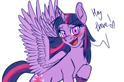 Size: 1800x1200 | Tagged: safe, artist:thescornfulreptilian, derpibooru exclusive, imported from derpibooru, twilight sparkle, alicorn, pony, blushing, flirting, simple background, solo, twilight sparkle (alicorn), white background