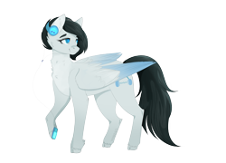 Size: 3327x2390 | Tagged: safe, artist:nyota71, derpibooru exclusive, imported from derpibooru, oc, oc only, oc:violina, pegasus, derpibooru community collaboration, 2022 community collab, belly fluff, colored wings, female, high res, mare, music, music player, simple background, solo, transparent background, unshorn fetlocks, wings