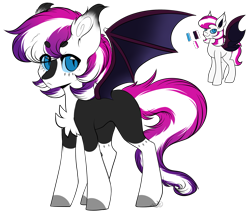 Size: 1885x1617 | Tagged: safe, artist:beamybutt, artist:monogy, imported from derpibooru, oc, oc only, bat pony, pony, base used, bat pony oc, chest fluff, colored hooves, duo, simple background, smiling, transparent background
