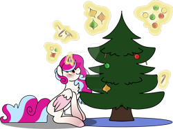 Size: 1280x959 | Tagged: safe, artist:tired-horse-studios, imported from derpibooru, oc, oc only, alicorn, pony, candy, candy cane, christmas, christmas ornament, christmas tree, decoration, female, food, holiday, magic, mare, simple background, solo, transparent background, tree