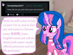 Size: 1280x960 | Tagged: safe, artist:徐詩珮, imported from ponybooru, oc, oc:hsu amity, ask, deviantart, dialogue, female, screenshots, speech bubble, text