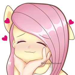 Size: 768x768 | Tagged: safe, artist:fluttershy_art.nurul, imported from derpibooru, fluttershy, human, equestria girls, anime style, base used, beautiful, cute, eyes closed, four ears, hand, love, one ear down