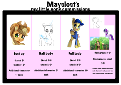 Size: 2388x1668 | Tagged: safe, artist:mayslost, imported from derpibooru, advertisement, commission, commission info