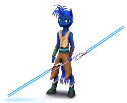 Size: 2629x2150 | Tagged: safe, artist:vasillium, imported from derpibooru, princess luna, alicorn, anthro, unguligrade anthro, armband, boots, clothes, crossover, high res, jedi, lightsaber, male, prince, prince artemis, royalty, rule 63, shirt, shoes, shorts, simple background, solo, stallion, star wars, transparent background, vest, weapon