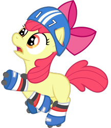 Size: 2500x2880 | Tagged: safe, artist:wildtiel, imported from derpibooru, apple bloom, earth pony, pony, female, filly, foal, helmet, high res, roller skates, simple background, transparent background