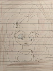 Size: 3024x4032 | Tagged: safe, artist:wahknight, imported from derpibooru, fluttershy, equestria girls, lined paper, mud, quicksand, sinking, stuck, traditional art