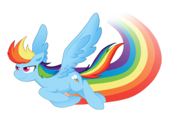 Size: 2000x1449 | Tagged: safe, artist:voxaro, imported from derpibooru, rainbow dash, pegasus, pony, female, flying, mare, rainbow trail, simple background, smiling, solo, transparent background