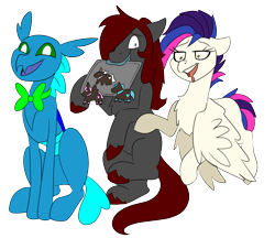 Size: 2500x2160 | Tagged: safe, artist:brainiac, imported from derpibooru, oc, oc only, oc:cerise, oc:mcderps, oc:risky, derpibooru community collaboration, 2022 community collab, high res, simple background, transparent background