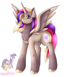 Size: 4601x5135 | Tagged: safe, artist:mailner, imported from derpibooru, owlowiscious, twilight sparkle, alicorn, bird, owl, pony, absurd resolution, fusion, hooves, horn, looking at you, redesign, simple background, solo, spread wings, transparent background, twilight sparkle (alicorn), wings