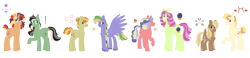 Size: 13000x3000 | Tagged: safe, artist:queenderpyturtle, imported from derpibooru, cloud kicker, oc, oc only, earth pony, pegasus, pony, unicorn, absurd resolution, female, magical gay spawn, magical lesbian spawn, male, mare, offspring, parent:blossomforth, parent:cherry jubilee, parent:daisy, parent:lily valley, parent:ms. harshwhinny, parent:ms. peachbottom, parent:quibble pants, parent:roseluck, parent:sapphire shores, parent:zephyr breeze, parents:cloudforth, parents:feathersqueak, parents:harshbottom, parents:moonset, parents:quibblebreeze, simple background, stallion, transparent background