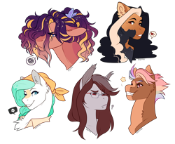 Size: 2354x1930 | Tagged: safe, artist:royvdhel-art, imported from derpibooru, oc, oc only, oc:breaking dawn, oc:scarlet quill, earth pony, pony, bust, chest fluff, ear fluff, female, glasses, heart, male, mare, multicolored hair, pictogram, rainbow hair, simple background, smiling, stallion, transparent background