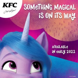 Size: 1080x1080 | Tagged: safe, imported from derpibooru, izzy moonbow, pony, unicorn, female, g5, indonesia, instagram, kfc, mare, my little pony: a new generation, solo