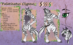 Size: 3156x1960 | Tagged: safe, artist:dragonofra, imported from derpibooru, oc, oc only, oc:palatinatus clypeus, anthro, unguligrade anthro, zebra, abs, ass, belly button, butt, colored pupils, eye, eye scar, eyebrows, eyelashes, featureless crotch, flexing, furry, hand on hip, looking at you, looking back, looking back at you, male, muscles, pecs, reference sheet, scar, smiling, smiling at you, smirk, solo, tail, tail wrap, text, zebra oc