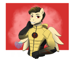 Size: 1008x793 | Tagged: safe, artist:fallenangel5141, imported from derpibooru, anthro, arrowverse, g5, my little pony: a new generation, reverse-flash