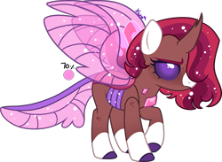Size: 3089x2261 | Tagged: safe, artist:kurosawakuro, artist:mint-light, imported from derpibooru, oc, changepony, hybrid, base used, female, high res, interspecies offspring, offspring, parent:thorax, parent:twilight sparkle, parents:twirax, simple background, solo, transparent background