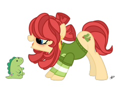 Size: 4046x2817 | Tagged: safe, artist:mint-light, artist:princessmoonsilver, imported from derpibooru, oc, dinosaur, earth pony, pony, base used, clothes, female, high res, mare, mole, plushie, simple background, solo, sweater, transparent background
