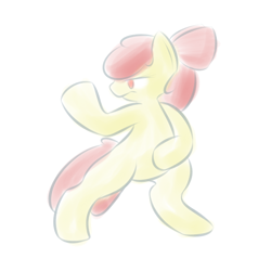 Size: 800x800 | Tagged: safe, artist:lamia, imported from derpibooru, apple bloom, earth pony, pony, bipedal, female, filly, foal, kung fu, solo