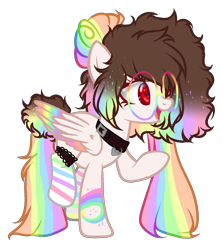 Size: 1638x1840 | Tagged: safe, artist:kyannepopys, imported from derpibooru, oc, oc only, pegasus, pony, base used, clothes, collar, glasses, multicolored hair, pegasus oc, rainbow hair, raised hoof, simple background, smiling, socks, striped socks, transparent background, wings