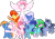 Size: 3008x2129 | Tagged: safe, artist:muhammad yunus, imported from ponybooru, oc, oc:annisa trihapsari, oc:blossom, oc:bluelight, oc:kojarmax, oc:rainy rainbow, oc:rozyfly, oc:starnight, oc:stella moonshine, oc:strawberries, alicorn, pony, series:legend of tenderheart, digital art, eyes closed, female, happy, male, medibang paint, op is a duck, op is trying to start shit, simple background, transparent background, vector