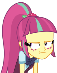 Size: 6899x8844 | Tagged: safe, artist:keronianniroro, imported from derpibooru, sour sweet, equestria girls, friendship games, absurd resolution, clothes, crystal prep academy uniform, female, freckles, grumpy, necktie, pouting, school uniform, simple background, solo, transparent background, vector