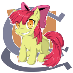 Size: 3877x3898 | Tagged: safe, artist:zaiyaki, imported from derpibooru, apple bloom, earth pony, pony, female, filly, foal, grin, high res, simple background, smiling, solo, transparent background