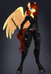 Size: 1097x1598 | Tagged: safe, artist:scarlet-spectrum, artist:scarlett-sketches, imported from derpibooru, oc, oc only, oc:lucy harmony, anthro, pegasus, unguligrade anthro, solo