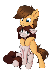 Size: 2084x2752 | Tagged: safe, artist:qbellas, artist:rubisiek, imported from derpibooru, oc, oc only, earth pony, pony, derpibooru community collaboration, 2022 community collab, bipedal, chest fluff, couple, duo, ear fluff, female, high res, hug, male, simple background, transparent background