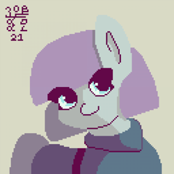 Size: 896x896 | Tagged: safe, artist:boxwari, imported from derpibooru, maud pie, earth pony, pony, clothes, female, mare, pixel art, solo